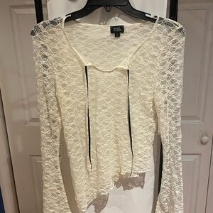 PacSun cream long sleeve lace women’s top